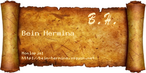 Bein Hermina névjegykártya